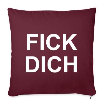 FICK DICH - Sofakissenbezug 45 x 45 cm - Burgunderrot - Vorne