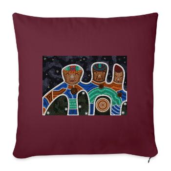 Relation amicale - Housse de coussin décorative 45 x 45 cm - bordeaux - Devant