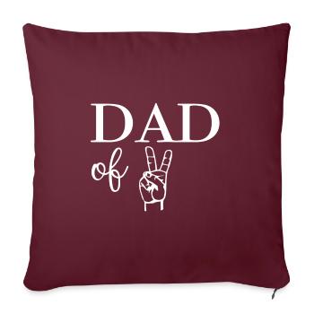 Papa de deux - Housse de coussin décorative 45 x 45 cm - bordeaux - Devant