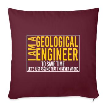 Ingénieur géologue -drôle Ingénieur géologue - Housse de coussin décorative 45 x 45 cm - bordeaux - Devant