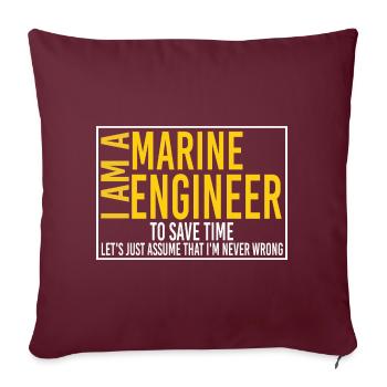 Ingénieur maritime - drôle d’ingénieur électricien - Housse de coussin décorative 45 x 45 cm - bordeaux - Devant