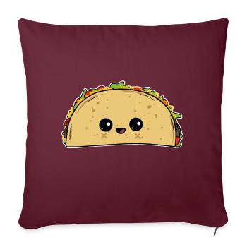 Taco Mexican Food Mexico Kawaii Child Sweet - Sofa pillowcase 17,3'' x 17,3'' (45 x 45 cm) - burgundy - Front
