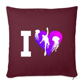 Plongeur Plongée Femmes Plongée Plongée Sous-marine - Housse de coussin décorative 45 x 45 cm - bordeaux - Devant