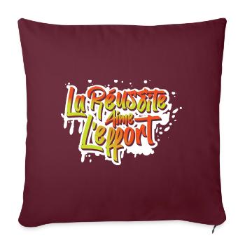 La réussite aime l'effort (Tag-b) - NeedyMindSet - Housse de coussin décorative 45 x 45 cm - bordeaux - Devant