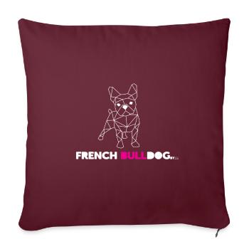French bulldog By RF white - Sofa pillowcase 17,3'' x 17,3'' (45 x 45 cm) - burgundy - Front