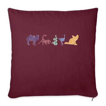Boho Line Art Design, série « Desert » - Housse de coussin décorative 45 x 45 cm - bordeaux - Devant