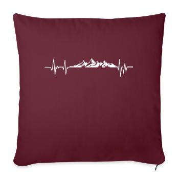 Montagne des battements de cœur - Housse de coussin décorative 45 x 45 cm - bordeaux - Devant