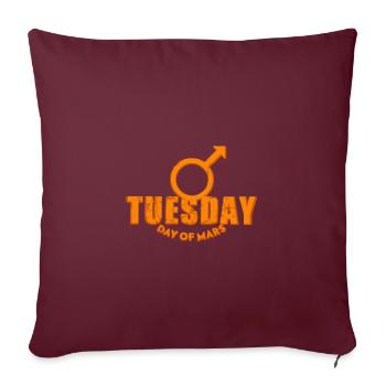 Mardi Mardi Mars En semaine orange look usé - Housse de coussin décorative 45 x 45 cm - bordeaux - Devant