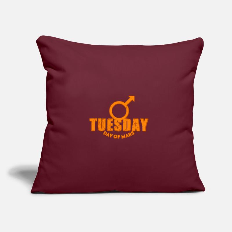 Mardi Mardi Mars En semaine orange look usé Housse de coussin décorative 45 x 45 cm