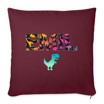 EMIL - Beau prénom de garçon avec dinosaure - Housse de coussin décorative 45 x 45 cm - bordeaux - Devant