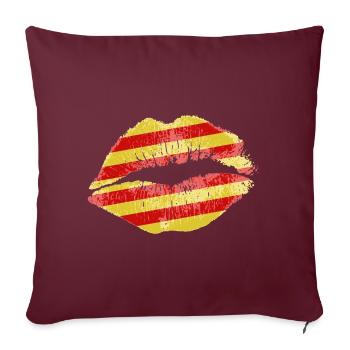 Kiss (Catalogne) - Housse de coussin décorative 45 x 45 cm - bordeaux - Devant