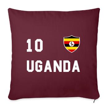 Drapeau de l'Ouganda, cadeau - Housse de coussin décorative 45 x 45 cm - bordeaux - Devant