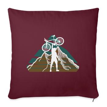 Vélo Vélo VTT VTT Vélo Sport Motif - Housse de coussin décorative 45 x 45 cm - bordeaux - Devant