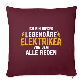 Elektriker Strom Elektrik - Sofakissenbezug 45 x 45 cm - Burgunderrot - Vorne