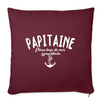 Papitaine vieux loup de mer sympatoche - Housse de coussin décorative 45 x 45 cm - bordeaux - Devant