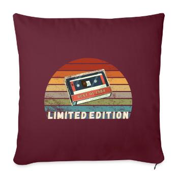 Édition limitée / Best of 1984 style vintage - Housse de coussin décorative 45 x 45 cm - bordeaux - Devant