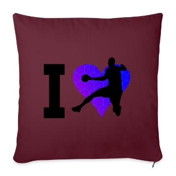Handball Handball Handball Femmes Hommes - Housse de coussin décorative 45 x 45 cm - bordeaux - Devant