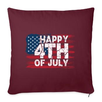 July 4 - Independence Day - Sofa pillowcase 17,3'' x 17,3'' (45 x 45 cm) - burgundy - Front