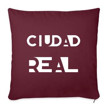 CIUDAD REAL – Castille-La Manche – Espagne - Housse de coussin décorative 45 x 45 cm - bordeaux - Devant
