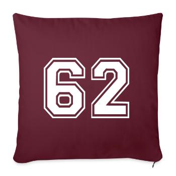 62 - Housse de coussin décorative 45 x 45 cm - bordeaux - Devant
