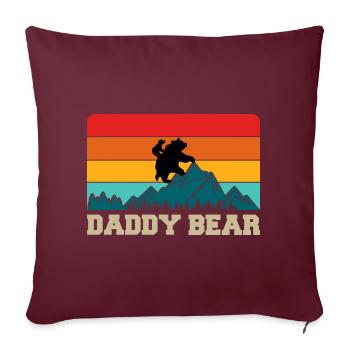 Daddy Bear climb the Mountain in Forest der Bär - Sofakissenbezug 45 x 45 cm - Burgunderrot - Vorne