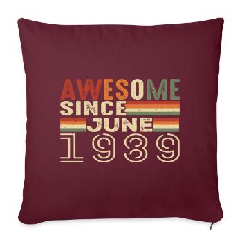 Juin 1989 Original 1989 Jubilé 1989 Juin 1989 - Housse de coussin décorative 45 x 45 cm - bordeaux - Devant