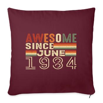 Juin 1984 Original 1984 Jubilé 1984 Juin 1984 - Housse de coussin décorative 45 x 45 cm - bordeaux - Devant