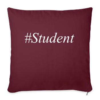 #Student Logo Weiß - Sofakissenbezug 45 x 45 cm - Burgunderrot - Vorne