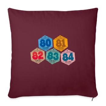 Vignettes Automobiles Années 80 Vintage Rétro 1980 - Housse de coussin décorative 45 x 45 cm - bordeaux - Devant