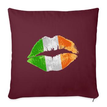 Kiss (Irlande / Irlande) - Housse de coussin décorative 45 x 45 cm - bordeaux - Devant