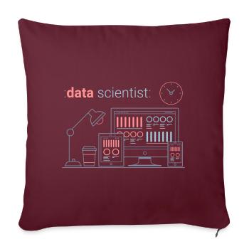 ZAZdesign® Data Scientist | Visualisation des tâches - Housse de coussin décorative 45 x 45 cm - bordeaux - Devant