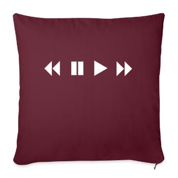 Lecture Pause Forward Rewind - Musique du lecteur CD - Housse de coussin décorative 45 x 45 cm - bordeaux - Devant