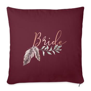 Boho Bride Braut - Housse de coussin décorative 45 x 45 cm - bordeaux - Devant