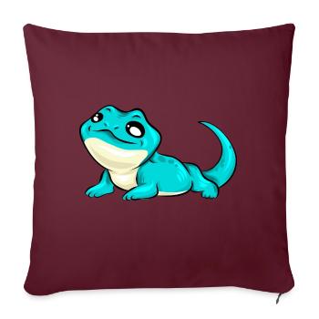 Lézard doux cadeau bleu turquoise - Housse de coussin décorative 45 x 45 cm - bordeaux - Devant