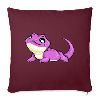 Cadeau rose doux lézard rose doux - Housse de coussin décorative 45 x 45 cm - bordeaux - Devant