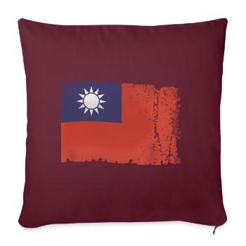 Flag Taiwan Vintage - Sofa pillowcase 17,3'' x 17,3'' (45 x 45 cm) - burgundy - Front