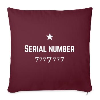 Numéro de série 7777777 (étoile) - Housse de coussin décorative 45 x 45 cm - bordeaux - Devant