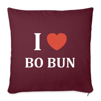 i love bo bun - Housse de coussin décorative 45 x 45 cm - bordeaux - Devant