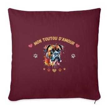 Mon toutou d'amour G4 WE - Housse de coussin décorative 45 x 45 cm - bordeaux - Devant