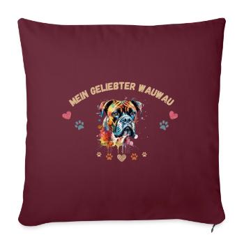 Mon toutou d'amour G4 WE - Housse de coussin décorative 45 x 45 cm - bordeaux - Devant