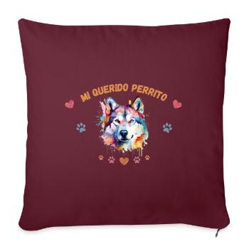 Mon toutou d'amour G5 WE - Housse de coussin décorative 45 x 45 cm - bordeaux - Devant