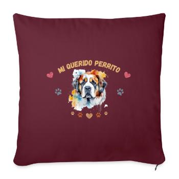Mon toutou d'amour G6 WE - Housse de coussin décorative 45 x 45 cm - bordeaux - Devant