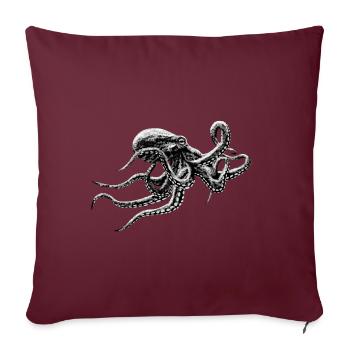 T-SHIRT PEINTURE PIEUVRE, BLANC SUR PIEUVRE NOIRE - Housse de coussin décorative 45 x 45 cm - bordeaux - Devant