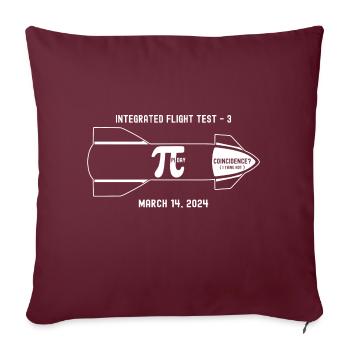 Troisième test en vol le jour 3.14 de Pi ! Coïncidence? Je - Housse de coussin décorative 45 x 45 cm - bordeaux - Devant
