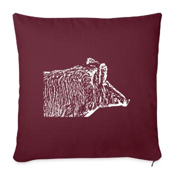 Sanglier Sanglier Porc Truie Cochon - Housse de coussin décorative 45 x 45 cm - bordeaux - Devant