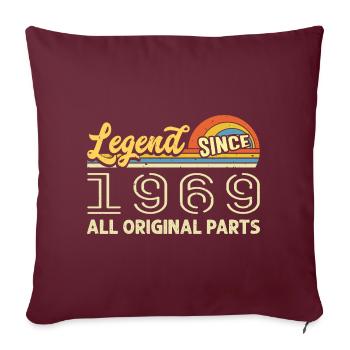 Légendaire depuis 1969 Anniversaire 1969 Millésime 1969 - Housse de coussin décorative 45 x 45 cm - bordeaux - Devant