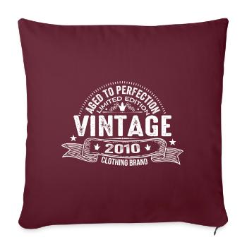 Millésime 2010 - Millésime 2010 Cadeau d’anniversaire - Housse de coussin décorative 45 x 45 cm - bordeaux - Devant