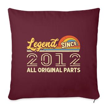Légendaire depuis 2012 Anniversaire 2012 Millésime 2012 - Housse de coussin décorative 45 x 45 cm - bordeaux - Devant