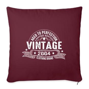 Millésime 2004 - Cadeau d’anniversaire Millésime 2004 - Housse de coussin décorative 45 x 45 cm - bordeaux - Devant