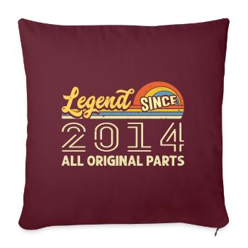 Légendaire depuis 2014 Anniversaire 2014 Millésime 2014 - Housse de coussin décorative 45 x 45 cm - bordeaux - Devant
